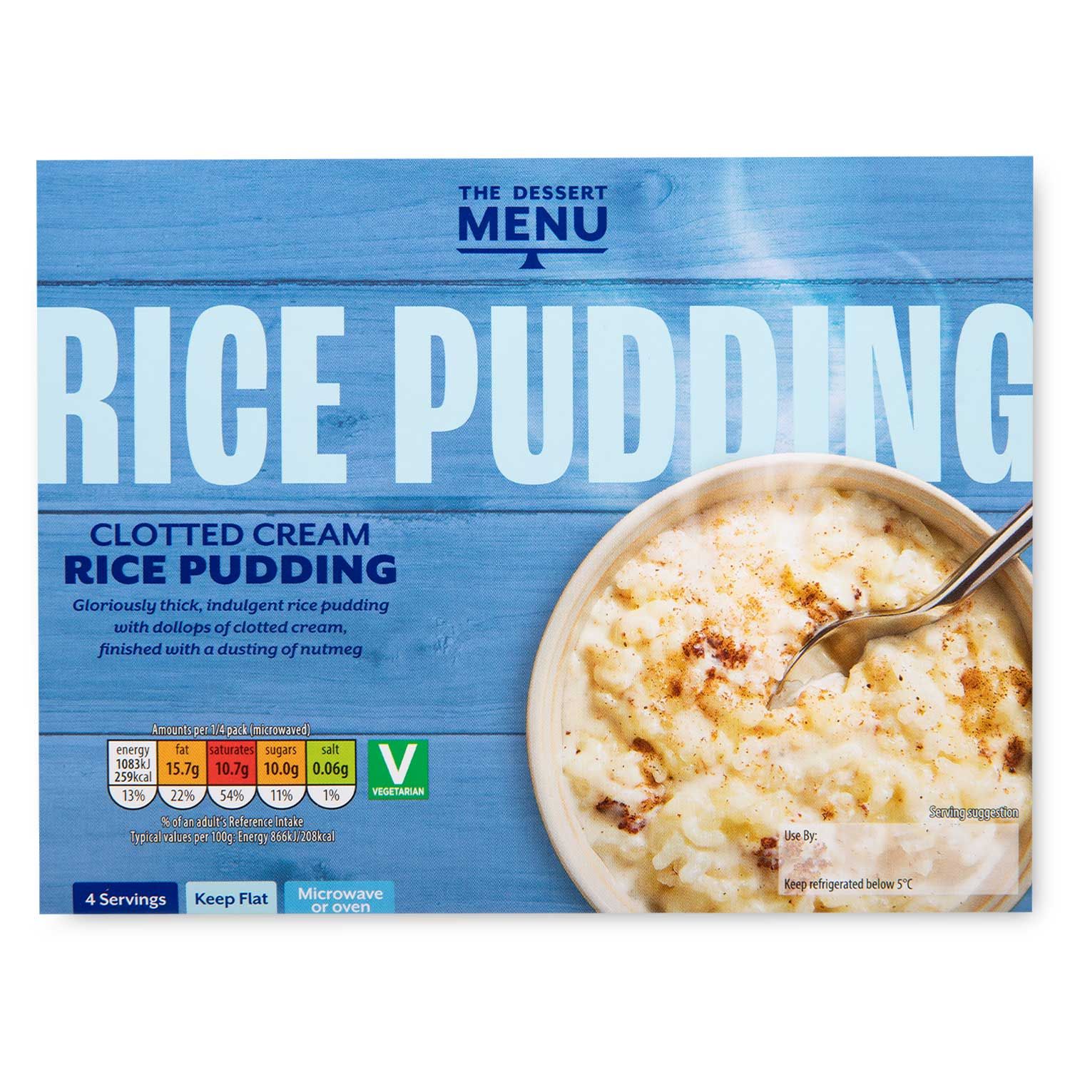 Clotted Cream Rice Pudding 500g Dessert Menu